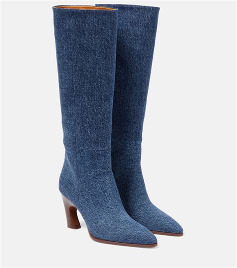 chloe high boots|chloe denim boots.